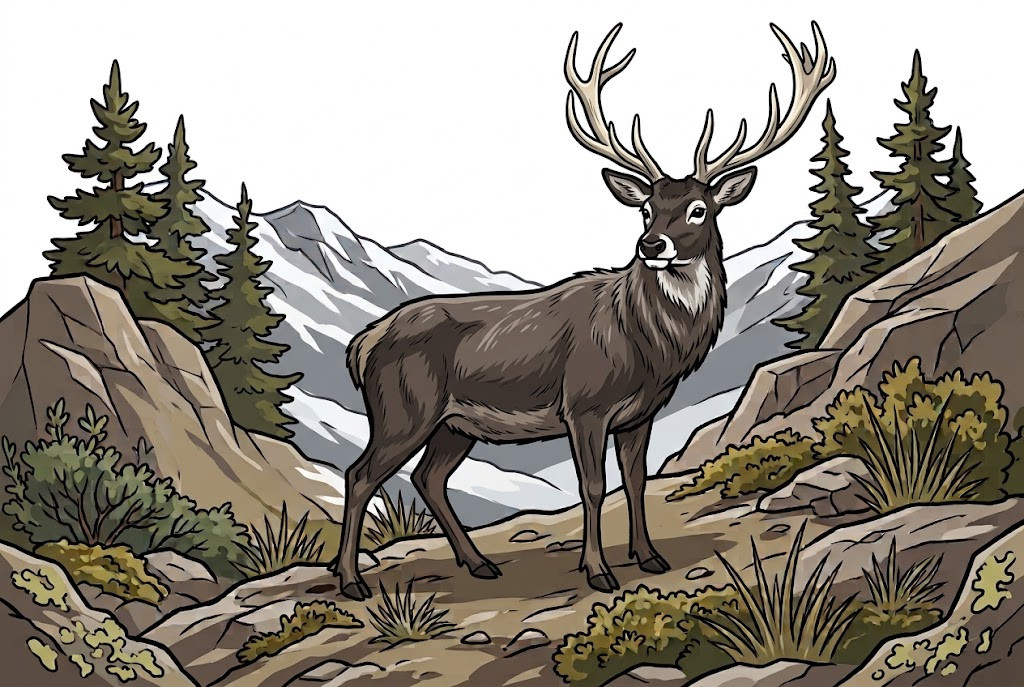 Weißlippenhirsch